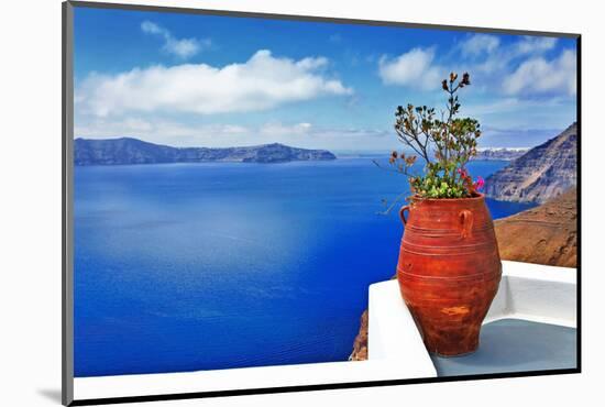 Scenic Santorini Island-Maugli-l-Mounted Photographic Print