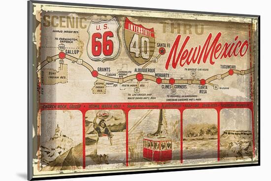 Scenic US 66 thru New Mexico-null-Mounted Art Print