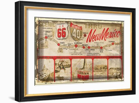 Scenic US 66 thru New Mexico-null-Framed Art Print