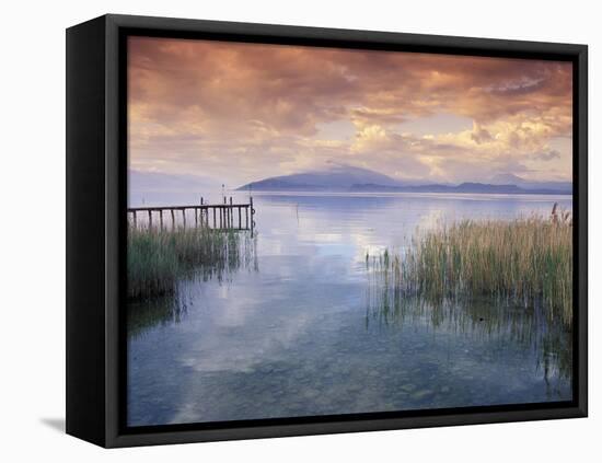 Scenic View from Shore, Lake Garda, Italy-David R. Frazier-Framed Premier Image Canvas