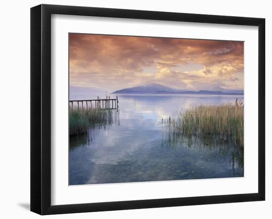 Scenic View from Shore, Lake Garda, Italy-David R. Frazier-Framed Photographic Print