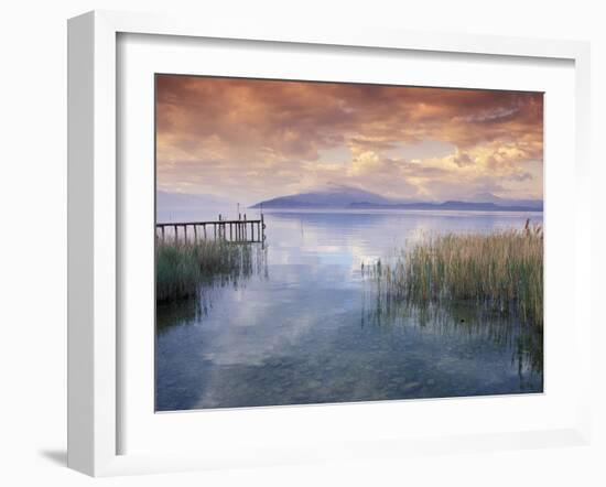 Scenic View from Shore, Lake Garda, Italy-David R. Frazier-Framed Photographic Print