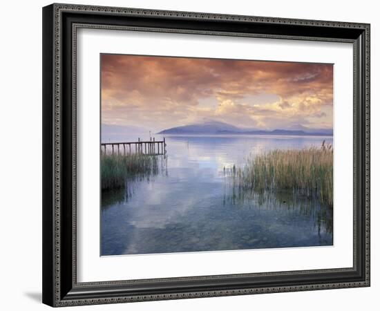 Scenic View from Shore, Lake Garda, Italy-David R. Frazier-Framed Photographic Print