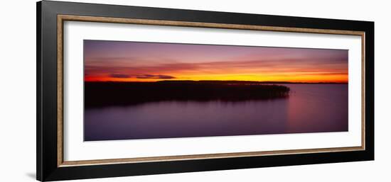 Scenic view of a lake at dusk, Kisajno Lake, Gizycko, Poland-null-Framed Photographic Print