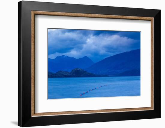 Scenic view of a lake at dusk, Lake Wanaka, Wanaka, Otago, South Island, New Zealand-null-Framed Photographic Print