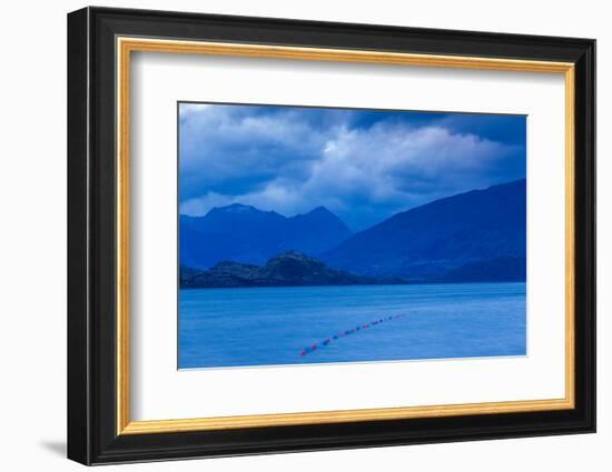 Scenic view of a lake at dusk, Lake Wanaka, Wanaka, Otago, South Island, New Zealand-null-Framed Photographic Print