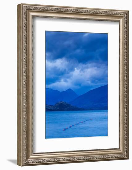 Scenic view of a lake at dusk, Lake Wanaka, Wanaka, Otago, South Island, New Zealand-null-Framed Photographic Print