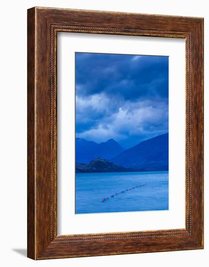 Scenic view of a lake at dusk, Lake Wanaka, Wanaka, Otago, South Island, New Zealand-null-Framed Photographic Print