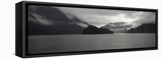 Scenic view of Doubtful Sound, Fiordland National Park, Southland, South Island, New Zealand-null-Framed Premier Image Canvas