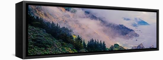 Scenic view of fog over Big Sur coastline, California, USA-null-Framed Premier Image Canvas