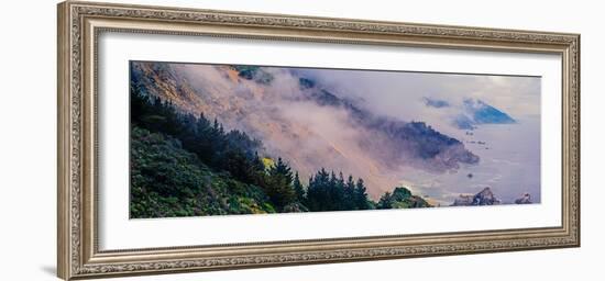 Scenic view of fog over Big Sur coastline, California, USA-null-Framed Photographic Print