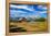 Scenic View of Grand Teton with Old Wooden Farm-MartinM303-Framed Premier Image Canvas