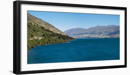 Scenic view of lake, Lake Wanaka, Queenstown-Lakes District, Otago Region, South Island, New Zea...-null-Framed Photographic Print