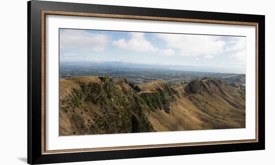 Scenic view of landscape from Te Mata Peak, Hastings District, Hawke's Bay Region, North Island...-null-Framed Photographic Print