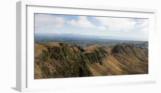 Scenic view of landscape from Te Mata Peak, Hastings District, Hawke's Bay Region, North Island...-null-Framed Photographic Print