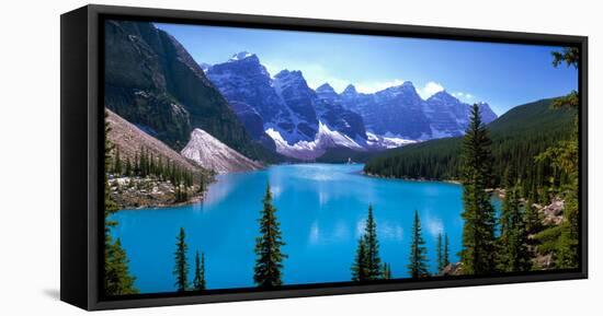 Scenic View of Moraine Lake by Mountains in Banff National Park, Calgary, Alberta, Canada-null-Framed Premier Image Canvas