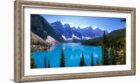 Scenic View of Moraine Lake by Mountains in Banff National Park, Calgary, Alberta, Canada-null-Framed Photographic Print