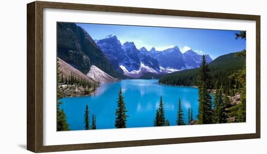 Scenic View of Moraine Lake by Mountains in Banff National Park, Calgary, Alberta, Canada-null-Framed Photographic Print