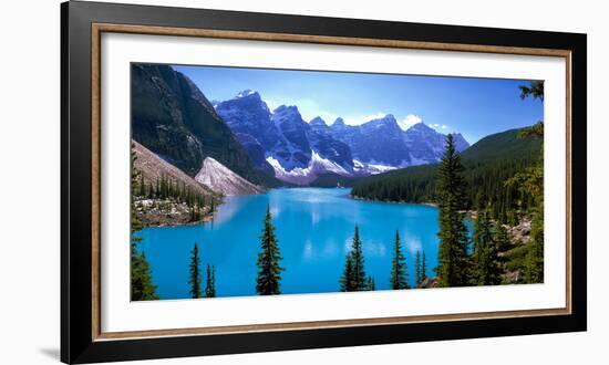 Scenic View of Moraine Lake by Mountains in Banff National Park, Calgary, Alberta, Canada-null-Framed Photographic Print