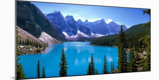 Scenic View of Moraine Lake by Mountains in Banff National Park, Calgary, Alberta, Canada-null-Mounted Photographic Print