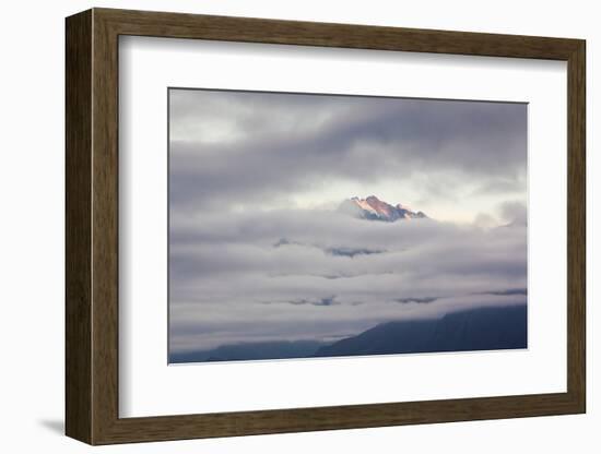 Scenic view of mountain at dawn, Aoraki/Mount Cook National Park, Canterbury, South Island, New...-null-Framed Photographic Print