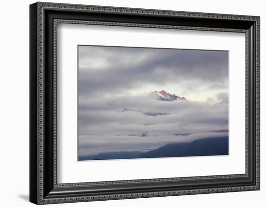 Scenic view of mountain at dawn, Aoraki/Mount Cook National Park, Canterbury, South Island, New...-null-Framed Photographic Print