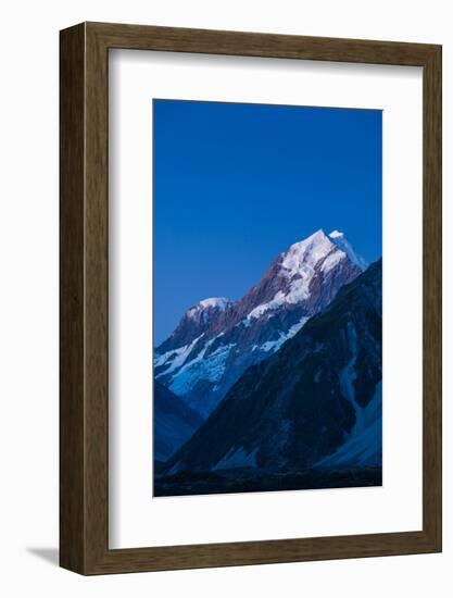 Scenic view of mountain at dusk, Aoraki/Mount Cook National Park, Canterbury, South Island, New...-null-Framed Photographic Print