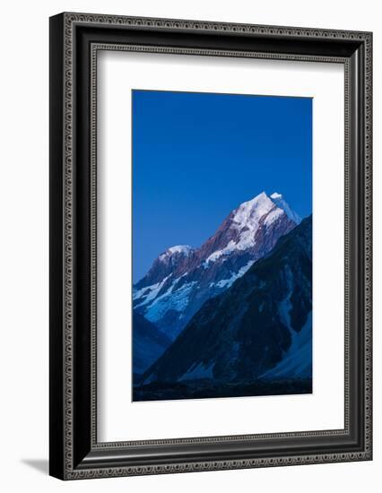 Scenic view of mountain at dusk, Aoraki/Mount Cook National Park, Canterbury, South Island, New...-null-Framed Photographic Print