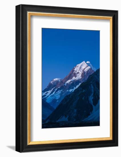 Scenic view of mountain at dusk, Aoraki/Mount Cook National Park, Canterbury, South Island, New...-null-Framed Photographic Print