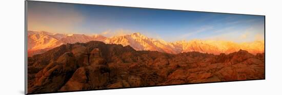 Scenic View of Mountains, Mount Whitney, Lone Pine Peak, Sierra Nevada, California, USA-null-Mounted Photographic Print