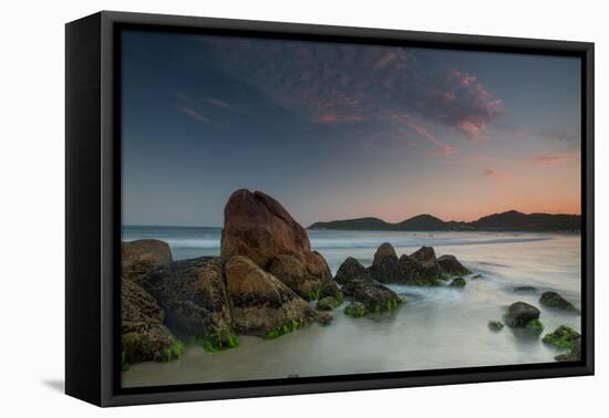 Scenic View of Praia Do Rosa Beach in Florianopolis Mainland at Sunset-Alex Saberi-Framed Premier Image Canvas