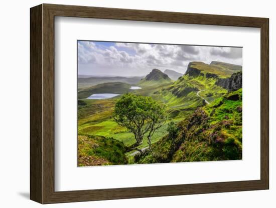 Scenic View of Quiraing Mountains in Isle of Skye, Scottish Highlands, United Kingdom-Martin M303-Framed Photographic Print