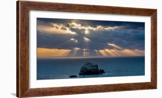 Scenic view of Sand Dollar Beach at sunset, Plaskett Creek, Big Sur, California, USA-null-Framed Photographic Print