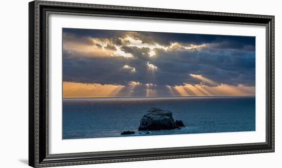 Scenic view of Sand Dollar Beach at sunset, Plaskett Creek, Big Sur, California, USA-null-Framed Photographic Print