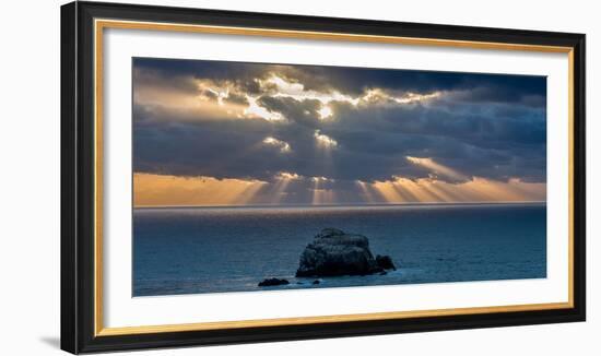 Scenic view of Sand Dollar Beach at sunset, Plaskett Creek, Big Sur, California, USA-null-Framed Photographic Print