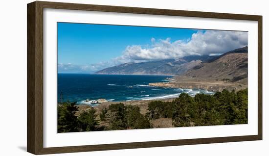 Scenic view of Sand Dollar Beach, Plaskett Creek, Big Sur, California, USA-null-Framed Photographic Print