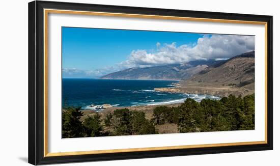 Scenic view of Sand Dollar Beach, Plaskett Creek, Big Sur, California, USA-null-Framed Photographic Print