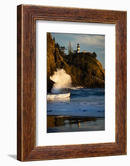 Scenic view of seacoast, Cape Disappointment State Park, Washington, USA-Panoramic Images-Framed Photographic Print