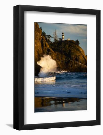 Scenic view of seacoast, Cape Disappointment State Park, Washington, USA-Panoramic Images-Framed Photographic Print