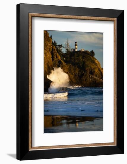 Scenic view of seacoast, Cape Disappointment State Park, Washington, USA-Panoramic Images-Framed Photographic Print