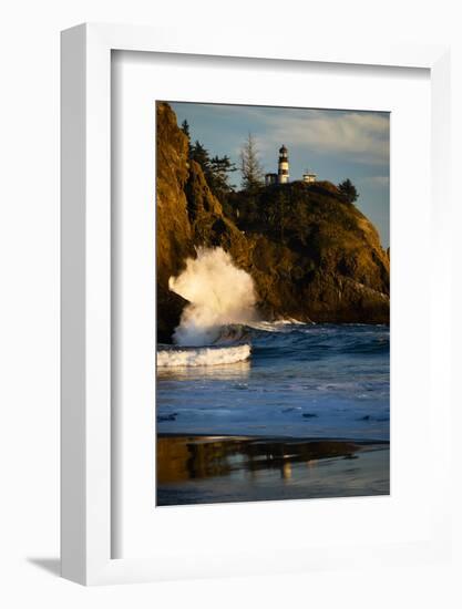 Scenic view of seacoast, Cape Disappointment State Park, Washington, USA-Panoramic Images-Framed Photographic Print