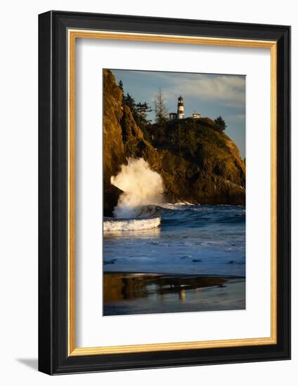 Scenic view of seacoast, Cape Disappointment State Park, Washington, USA-Panoramic Images-Framed Photographic Print