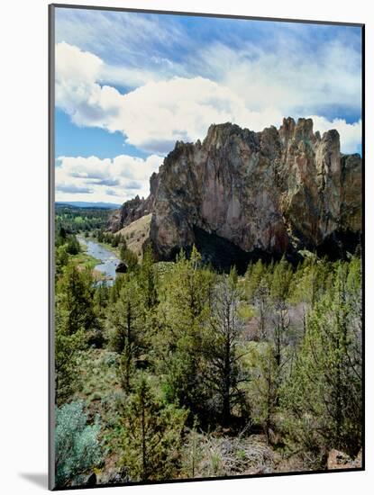 Scenic view of Smith Rock, Crooked River, Smith Rock State Park, Deschutes County, Oregon, USA-null-Mounted Photographic Print