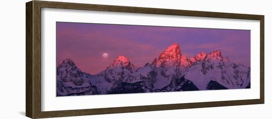 Scenic View of Snow Covered Mountain Range, Teton Range, Grand Teton National Park, Wyoming, USA-null-Framed Photographic Print