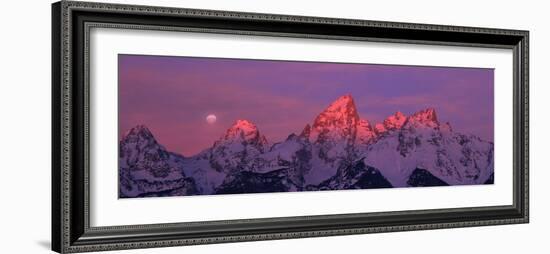 Scenic View of Snow Covered Mountain Range, Teton Range, Grand Teton National Park, Wyoming, USA-null-Framed Photographic Print