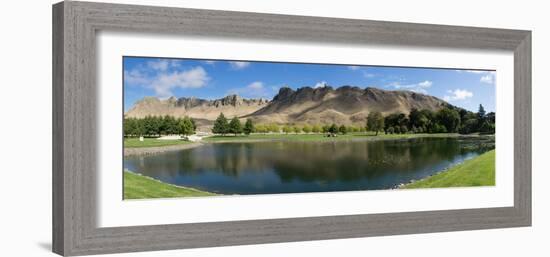 Scenic view of Te Mata Peak from Craggy Range Winery, Hastings District, Hawke's Bay Region, Nor...-null-Framed Photographic Print