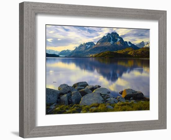 Scenic view of The Grand Paine in late afternoon, Torres del Paine National Park, Chile, South A...-Panoramic Images-Framed Photographic Print