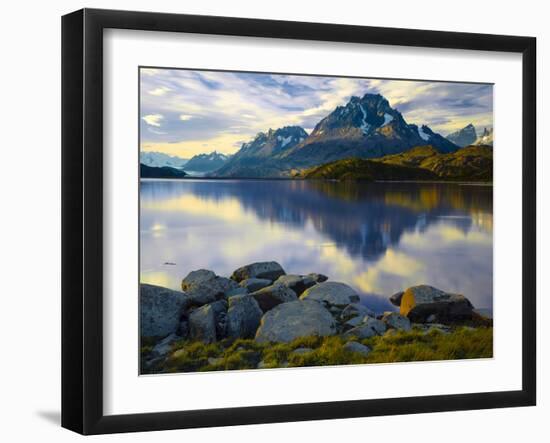 Scenic view of The Grand Paine in late afternoon, Torres del Paine National Park, Chile, South A...-Panoramic Images-Framed Photographic Print