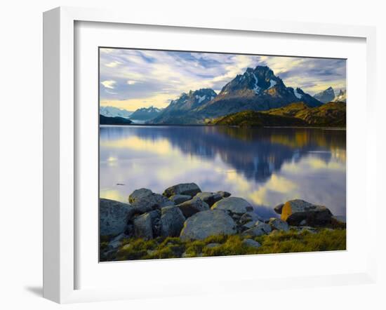 Scenic view of The Grand Paine in late afternoon, Torres del Paine National Park, Chile, South A...-Panoramic Images-Framed Photographic Print