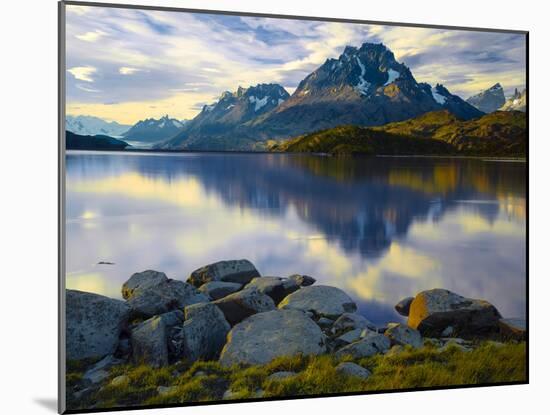 Scenic view of The Grand Paine in late afternoon, Torres del Paine National Park, Chile, South A...-Panoramic Images-Mounted Photographic Print